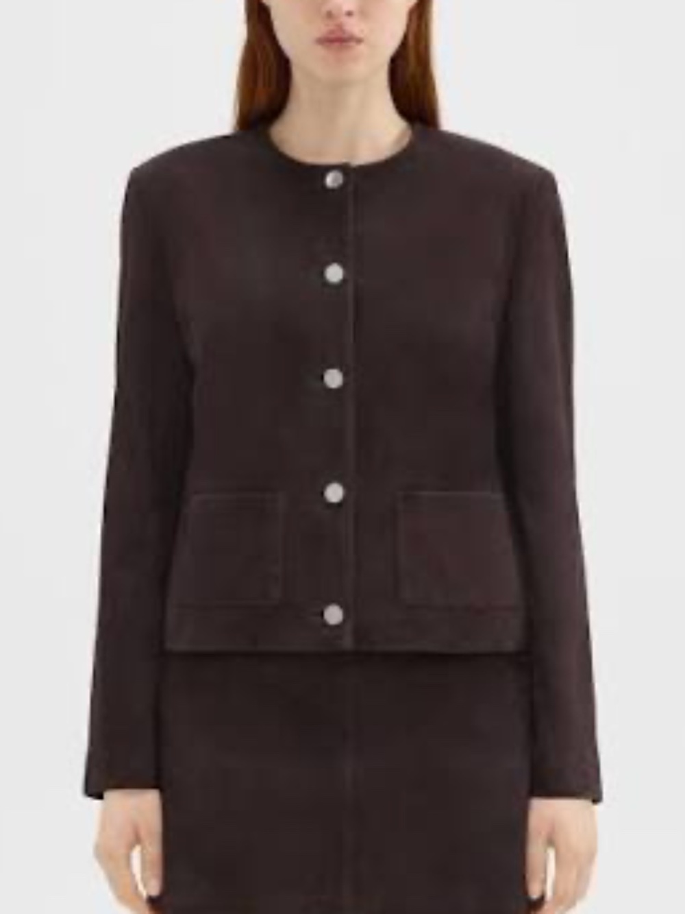 Theory Cropped Suede Jacket in Brown Size 10 - BEAUTIFUL